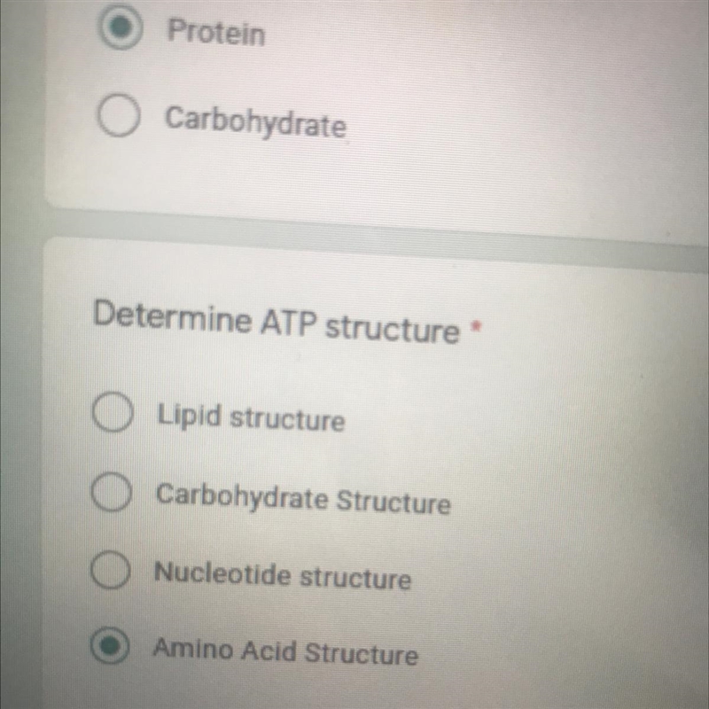 Determine ATP structure Lipid structure Carbohydrate Structure Nucleotide structure-example-1