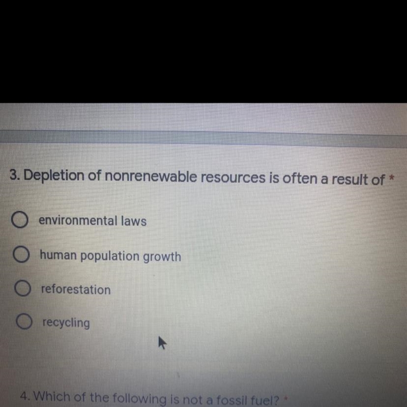 Depletion of nonrenewable resources is often a result of?-example-1