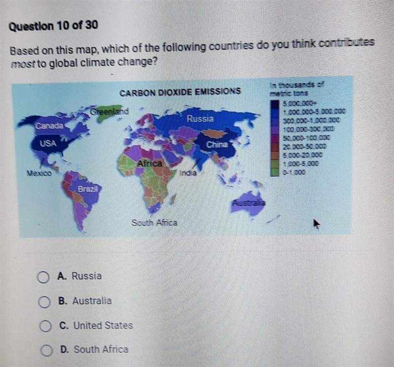 Based on this map, which of the following countries do you think contributes most-example-1