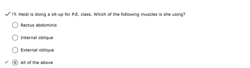 Heidi is doing a sit-up for P.E. class. Which of the following muscles is she using-example-1