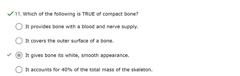 Which of the following is TRUE of compact bone?-example-1