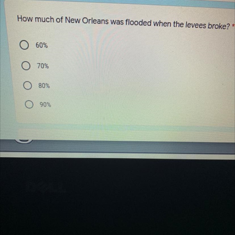 How much of New Orleans was flooded when the levees broke?-example-1