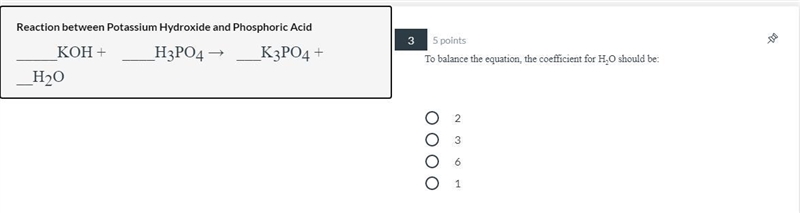 To balance the equation, the coefficient for H2O should be:-example-1