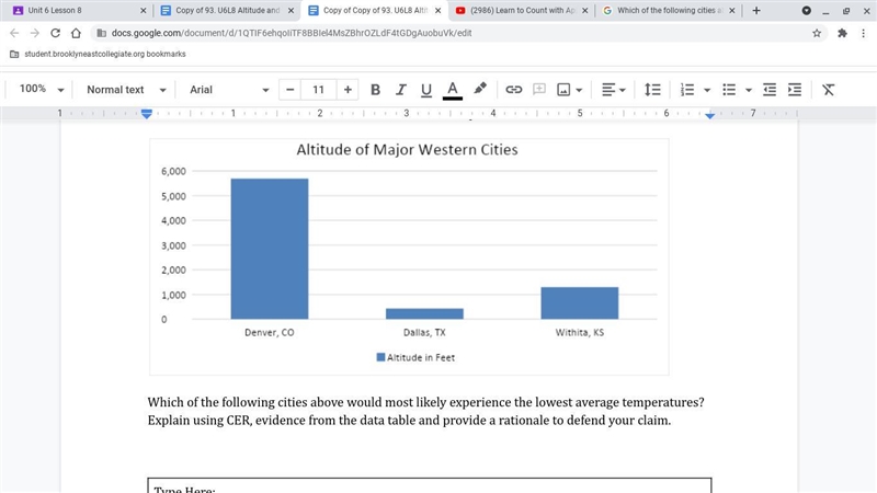 Which of the following cities above would most likely experience the lowest average-example-1