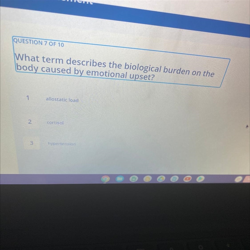 What term describes the biological burden on the body caused by emotional upset?-example-1