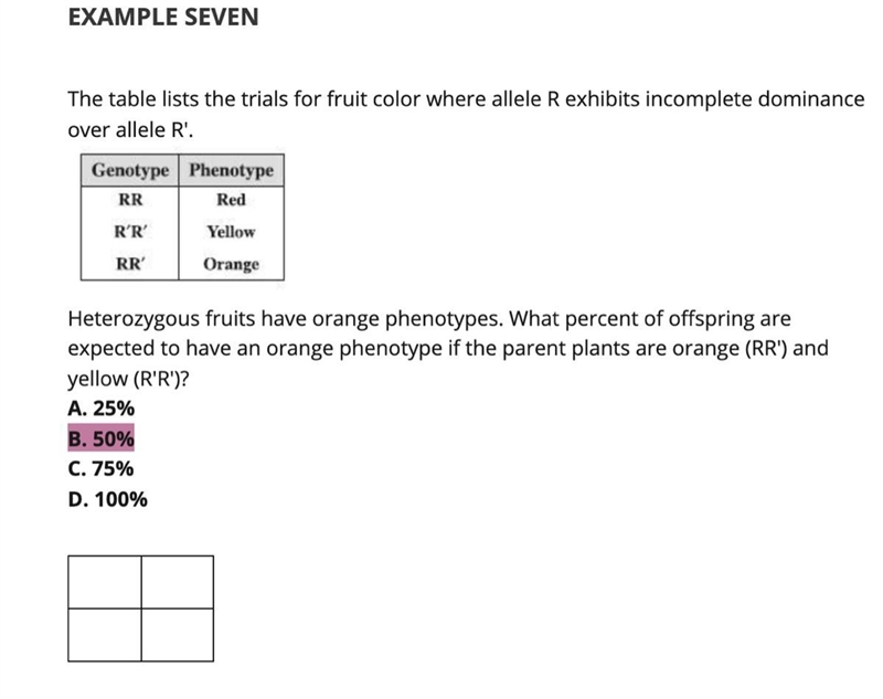 Can you create a punnett square for this question?-example-1