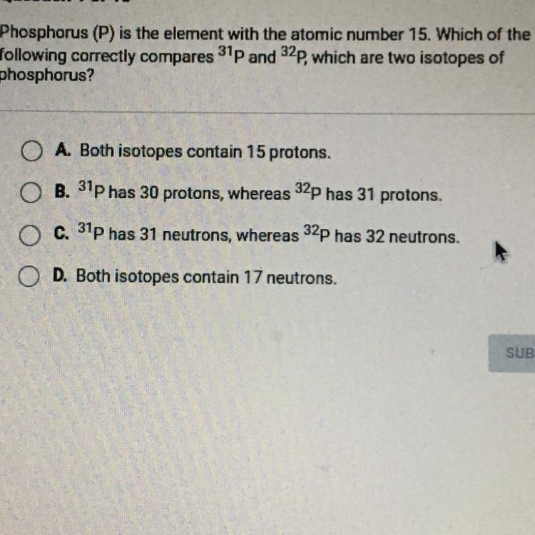 32 POINTS!! help a sister out plz Phosphorus (P) is the element with the atomic number-example-1