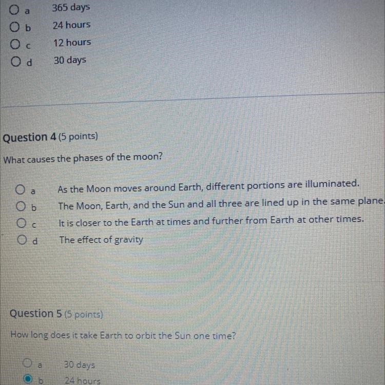 What causes the phases of the moon ?-example-1