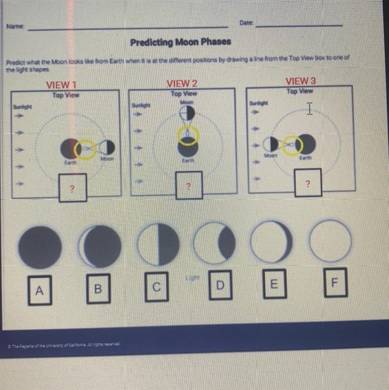 Predicting Moon Phases Predict what the Moon looks like from Earth when it is the-example-1