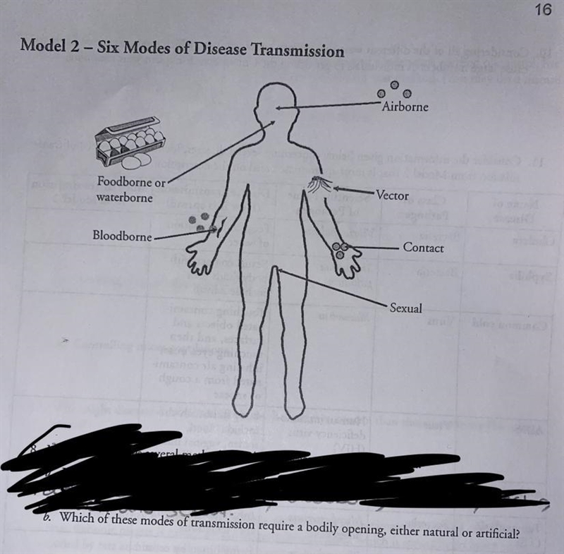 8b. Which of these modes of transmission require a bodily opening, either naturally-example-1