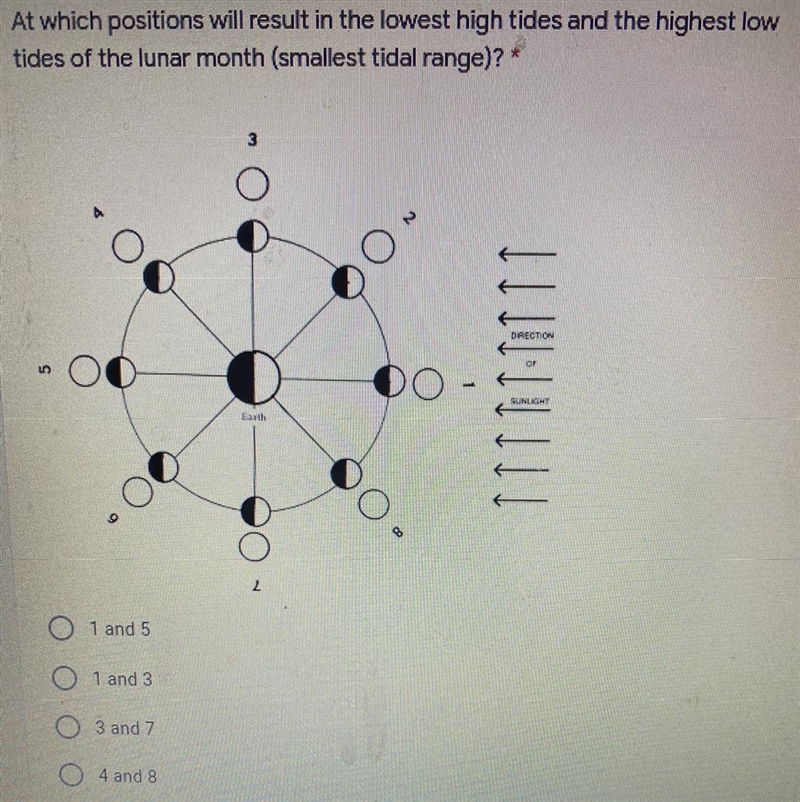 At which positions will result in the lowest high tides and the highest low tides-example-1