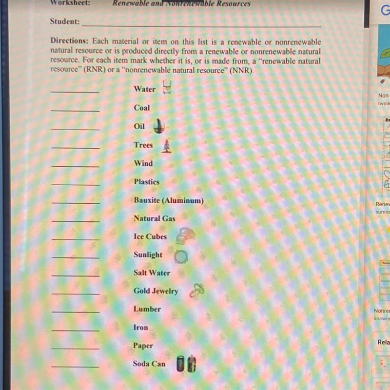 Which are renewable and which are non renewable-example-1