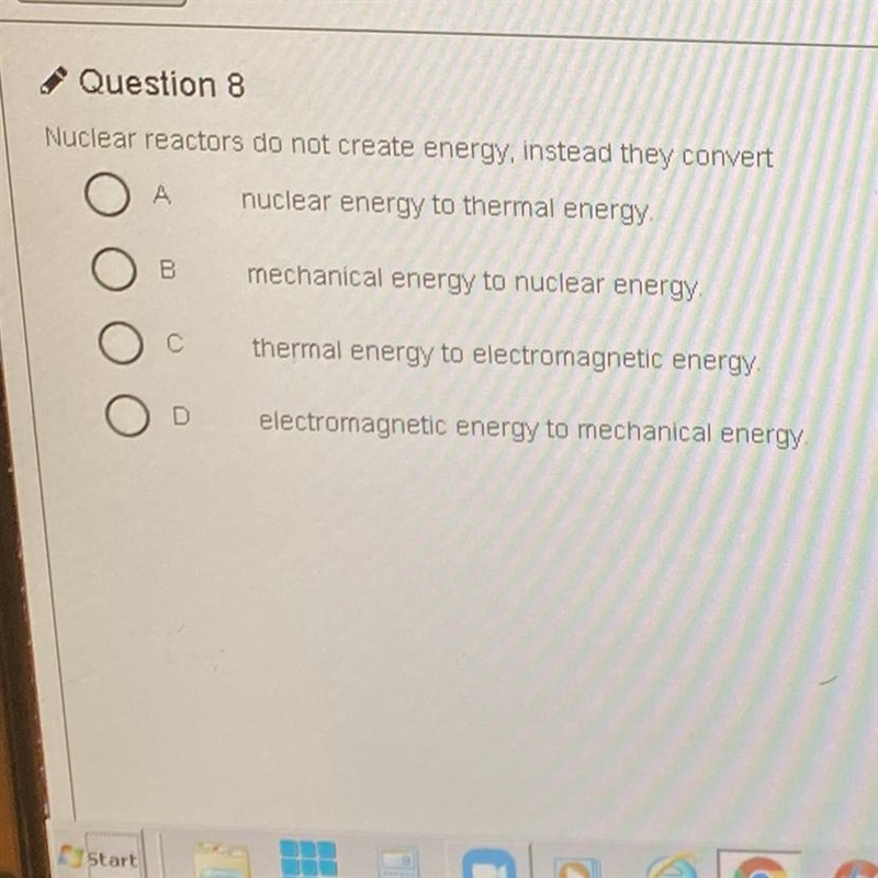 Nuclear reactors do not create energy, instead they convert-example-1