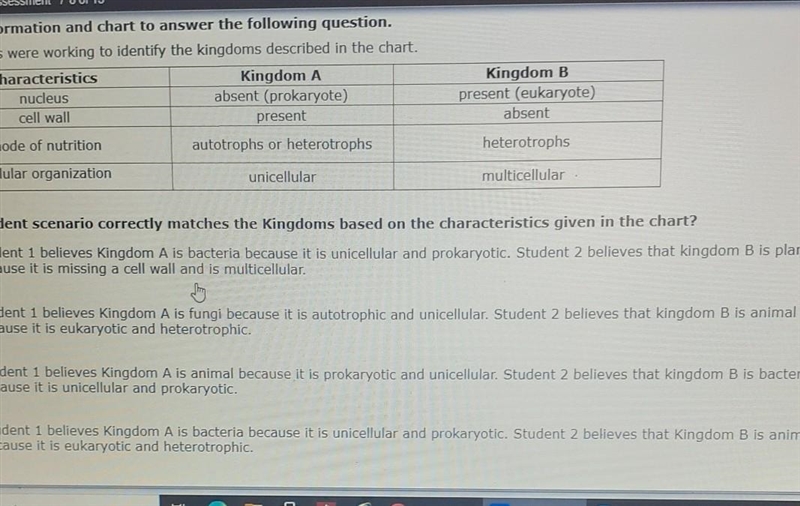 Characteristics nucleus cell wall Kingdom A absent (prokaryote) present autotrophs-example-1