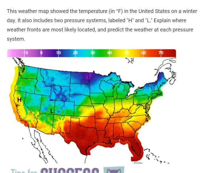 This weather map showed the temperature (in °F) in the United States on a winter day-example-1