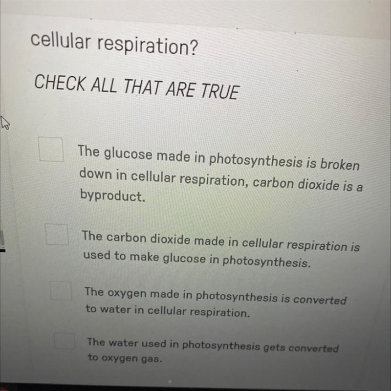 I need help on this ASAP!! Cellular respiration and photosynthesis-example-1