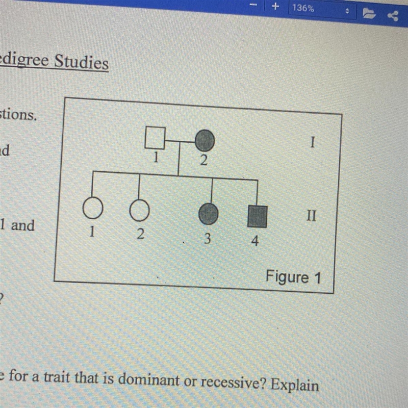 Pedigree Studies Part A. Reading a Pedigree Using Figure 1 answer the following questions-example-1