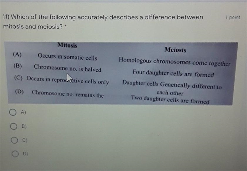 which of the following best describes a difference between mitosis and meiosis? plz-example-1