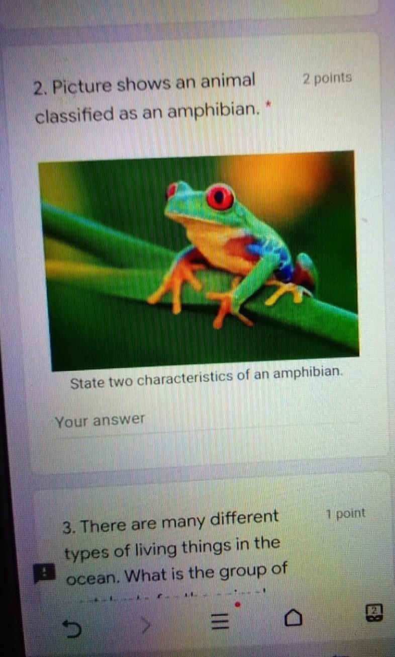 Picture shows an animal classified as an amphibian.​-example-1