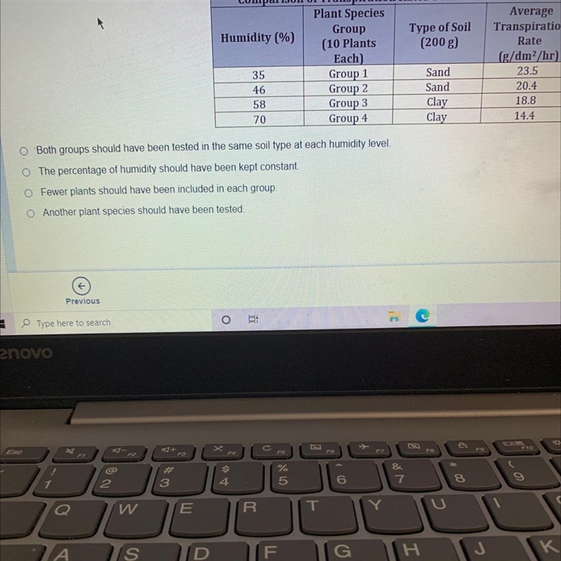 A student wanted to investigate the transpiration rate of a plant species at varying-example-1