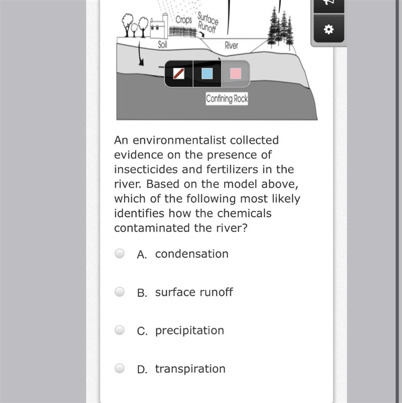 Which statement best describes the observations made by students after spraying water-example-1