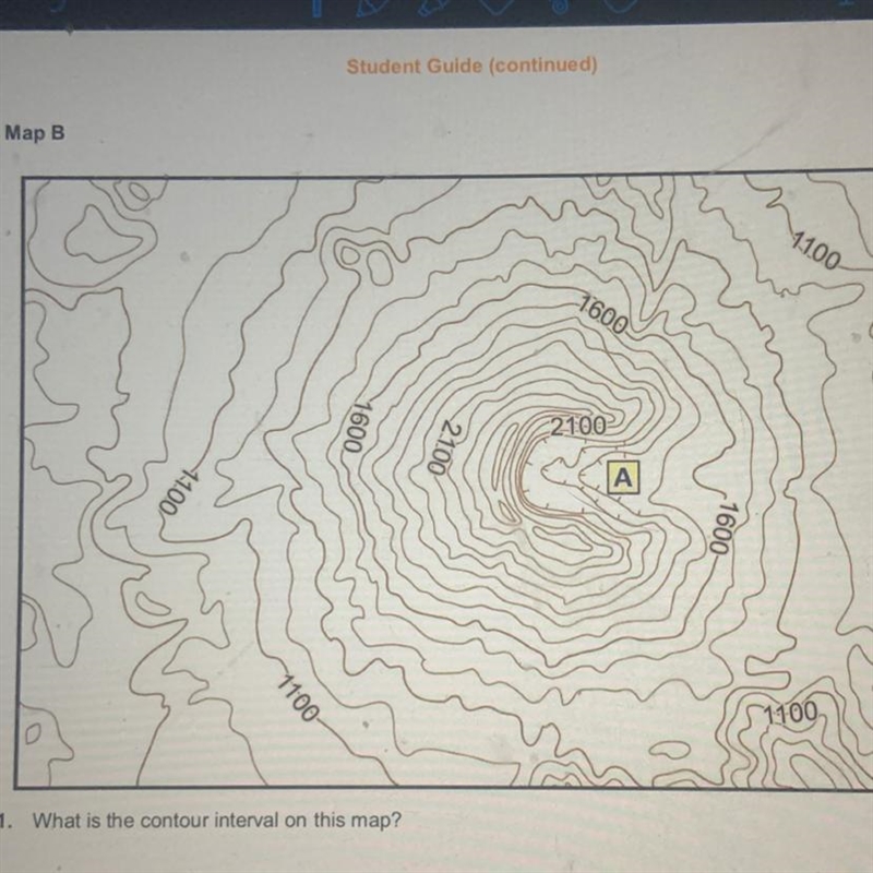 1. What is the contour interval on this map?-example-1