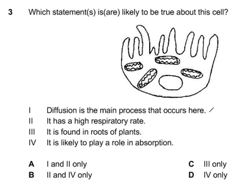 Which statement(s) is(are) likely to be true about this cell? Options are given in-example-1