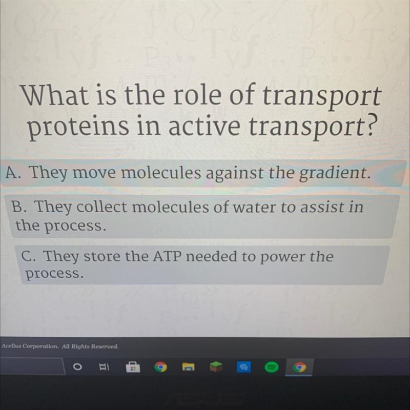 What is the role of transport proteins in active transport? Please help asap!! :)-example-1