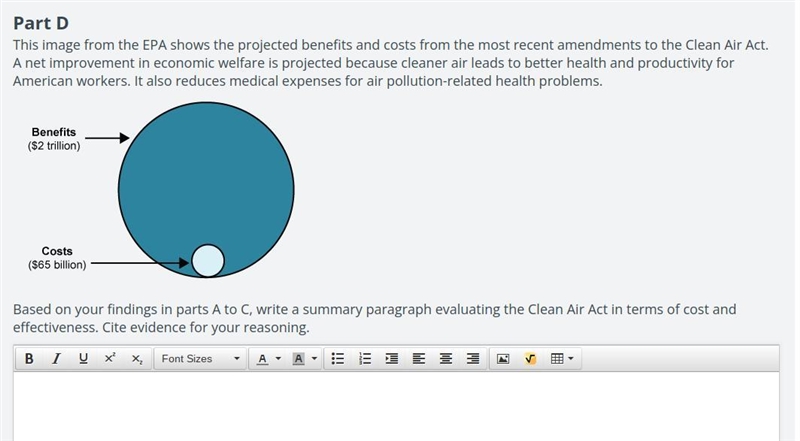 100 POINTS This image from the EPA shows the projected benefits and costs from the-example-1