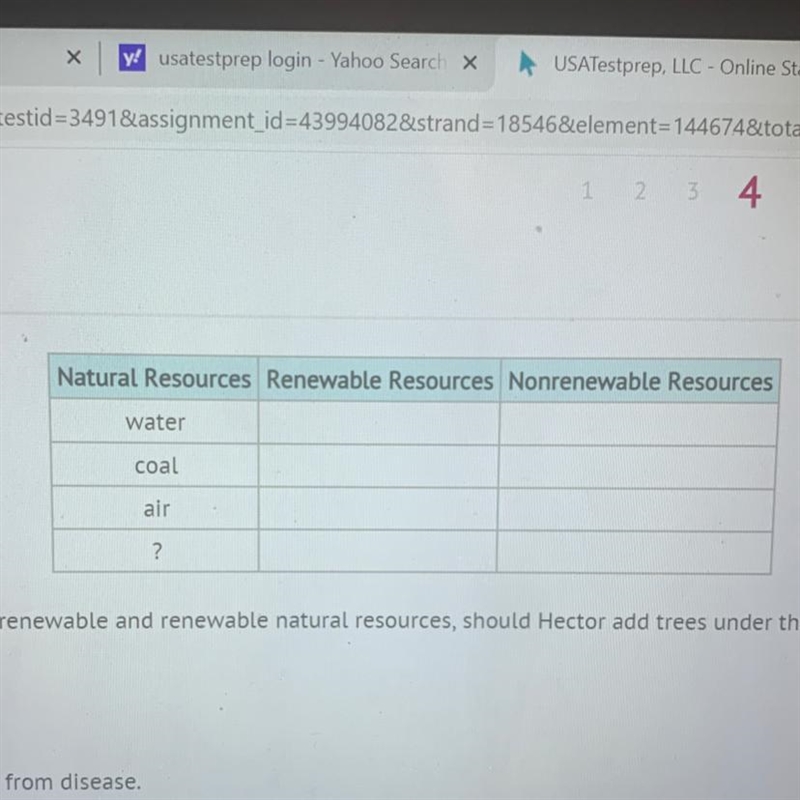 To fill out the chart on nonrenewable and renewable natural resources, should Hector-example-1