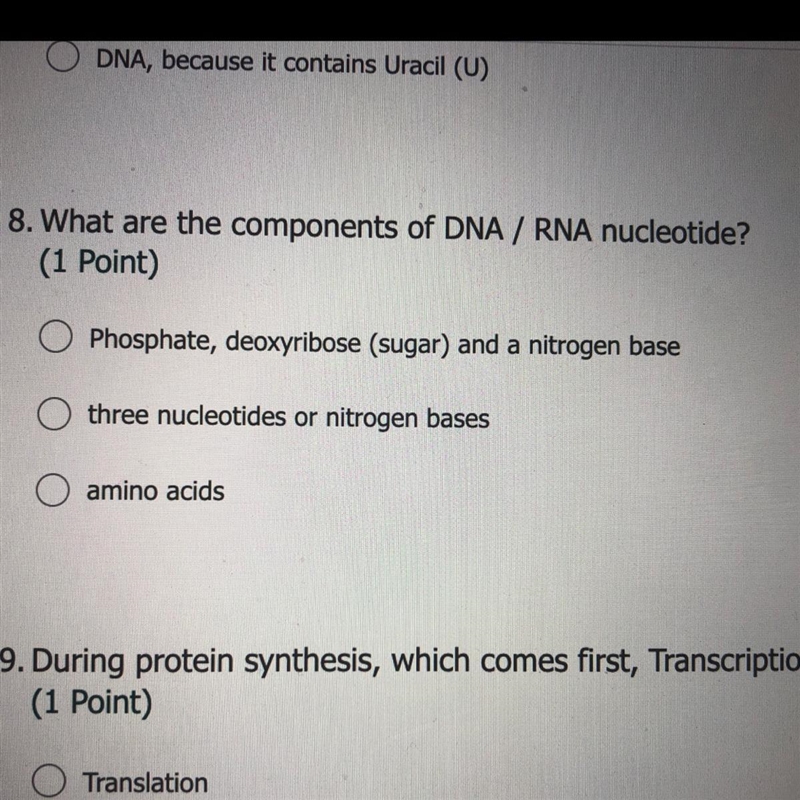 What are the components of dna / rna nucleotide-example-1