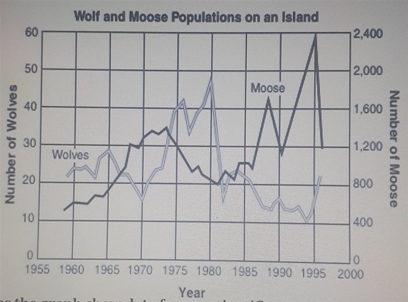 Describe the changes in the wolf population: a) From 1965 to 1970 b) From 1970 to-example-1