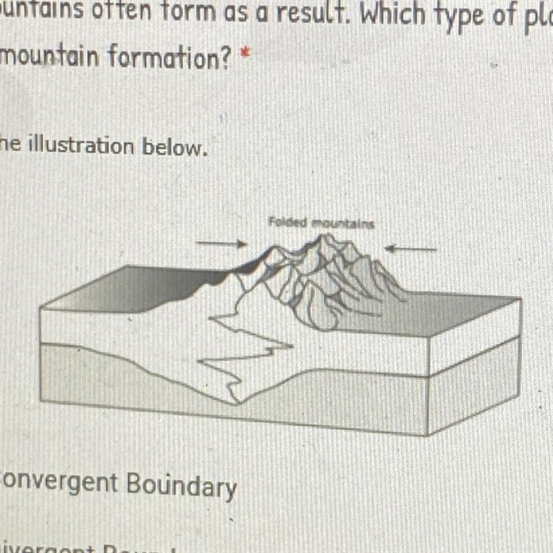 (8.9B) The picture below shows two plates colliding. Neither one can be subducted-example-1