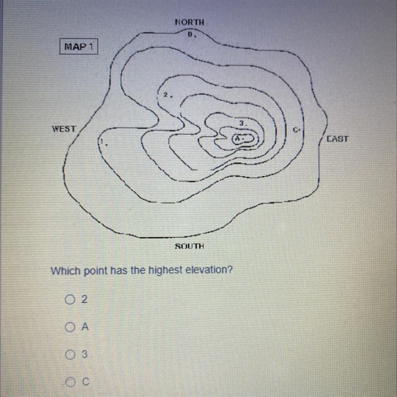 Which point has the highest elevation?-example-1