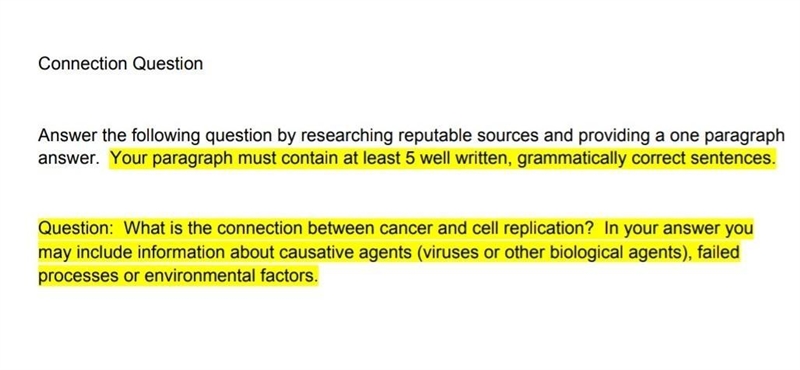 What is the connection between cancer and cell replication (explained in 1 paragraph-example-1