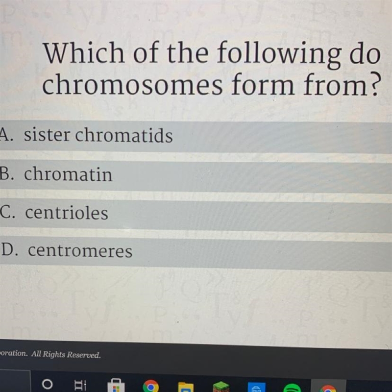 Which of the following do chromosomes form from-example-1