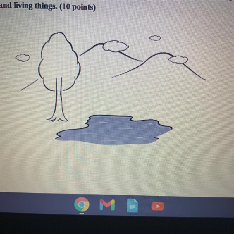 Describe how the water cycle moves water between the tree, the lake, and the sky in-example-1