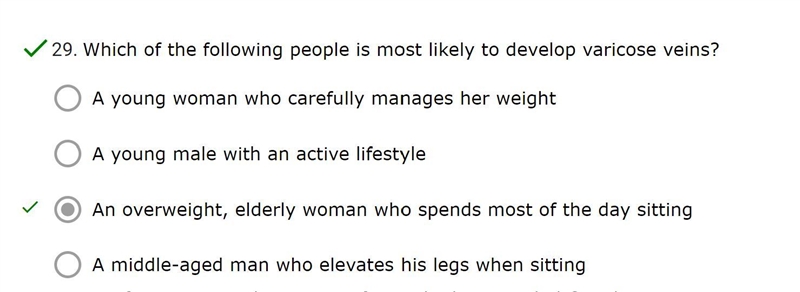 Which of the following people is most likely to develop varicose veins?-example-1