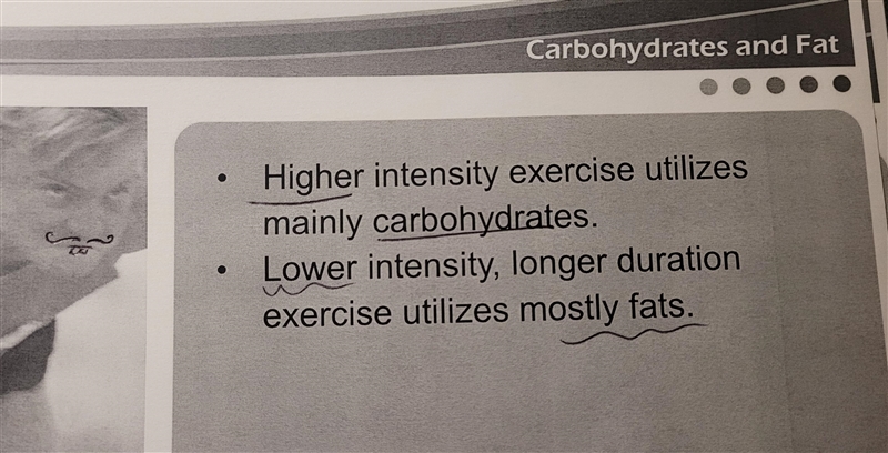 Lower-intensity exercise utilizes primarily which of the following? Carbohydrates-example-2