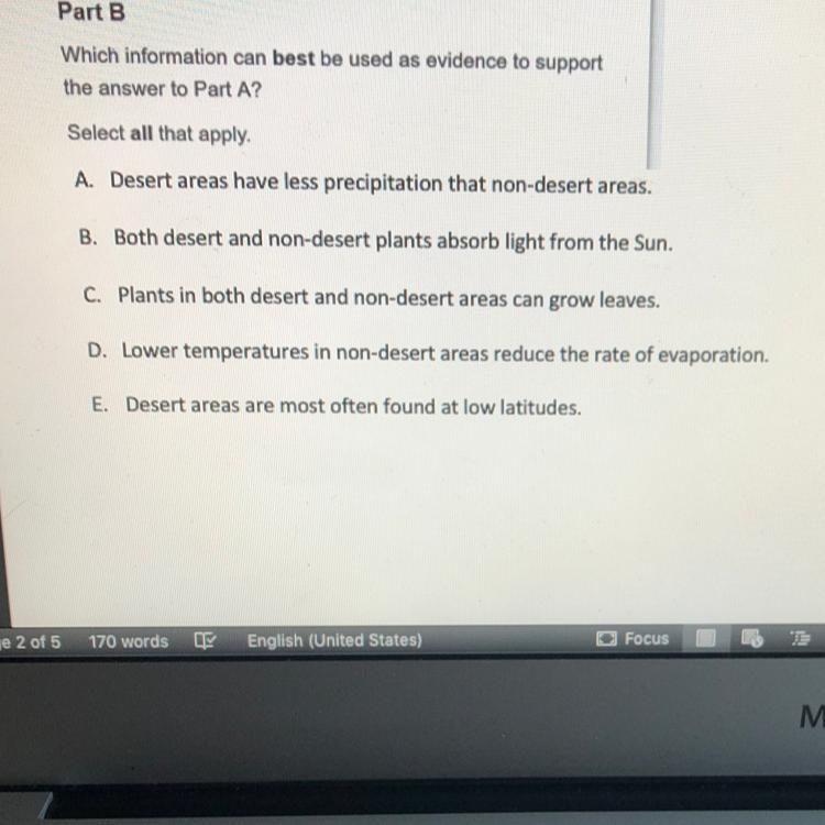 ASAP Which information can best be used as evidence to support the answer to Part-example-1