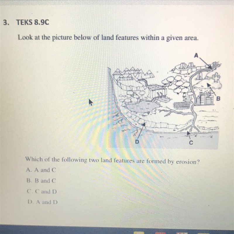 Which of the following two lands features are formed by erosion-example-1