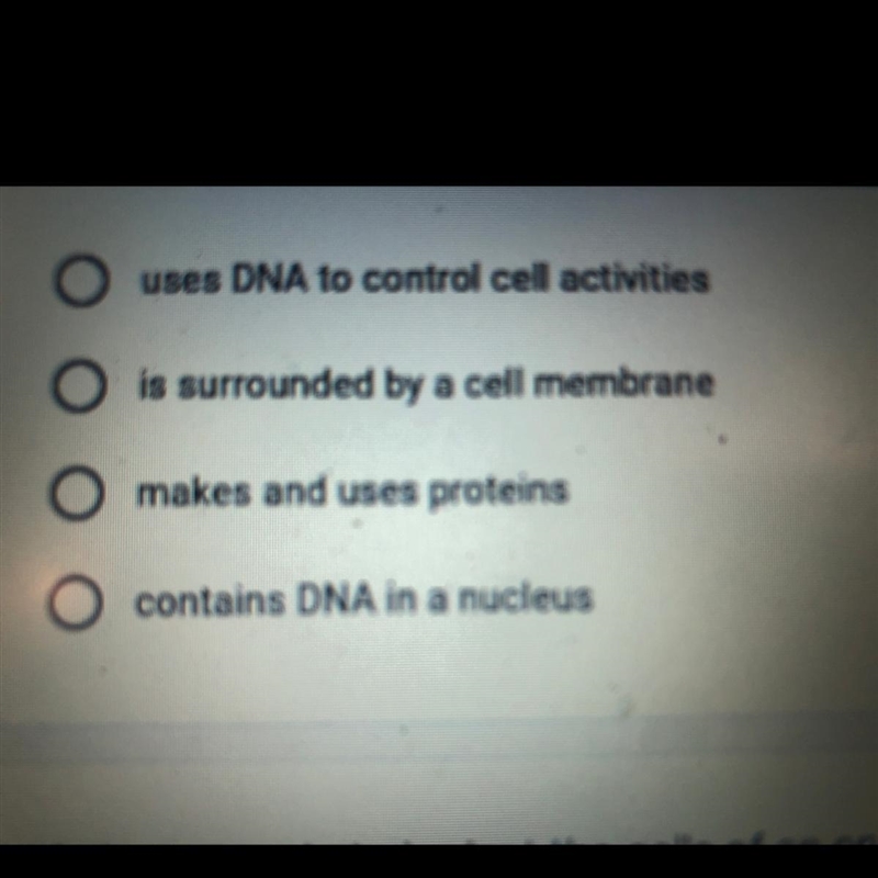 Which describes a eukaryotic cell,but not a prokaryotic cell?-example-1