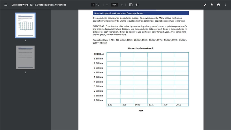 Human Population Growth and Overpopulation Can someone please help me I don't understand-example-1