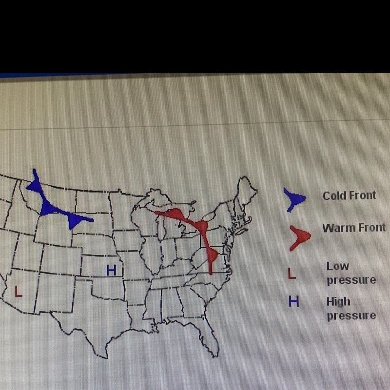 Look at the map above. what type of weather is the northwest having?-example-1