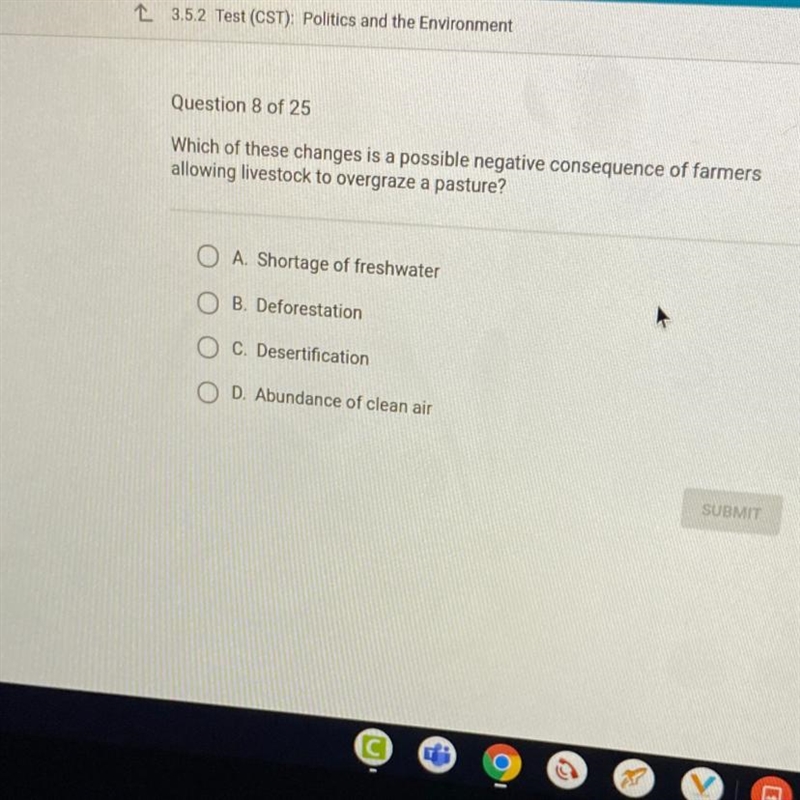 Help meee Which of these changes is a possible negative consequence of farmers allowing-example-1