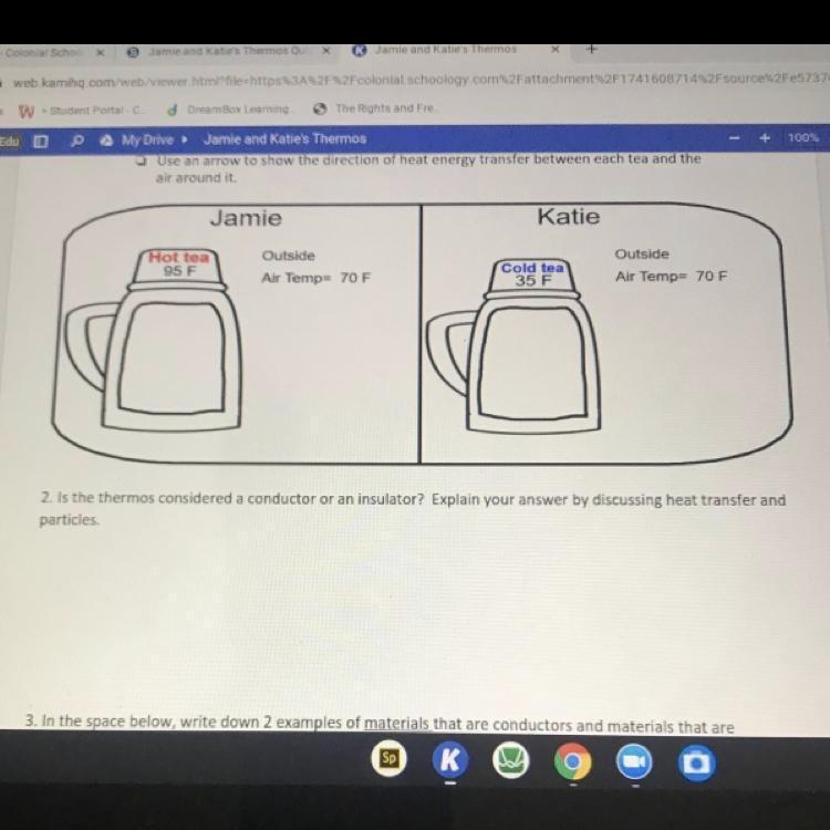 Is the thermos considered a conductor or insulator?-example-1