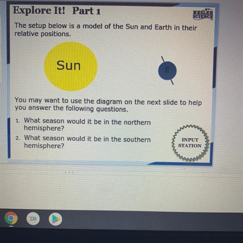 1. What season would it be in the northern hemisphere? 2. What season would it be-example-1