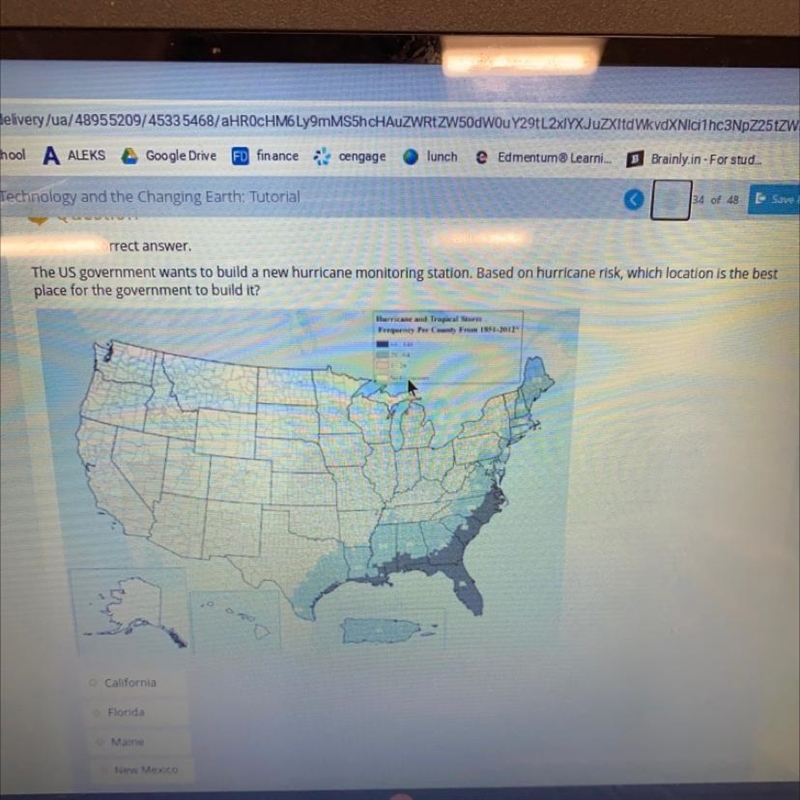 Answer. The US government wants to build a new hurricane monitoring station. Based-example-1