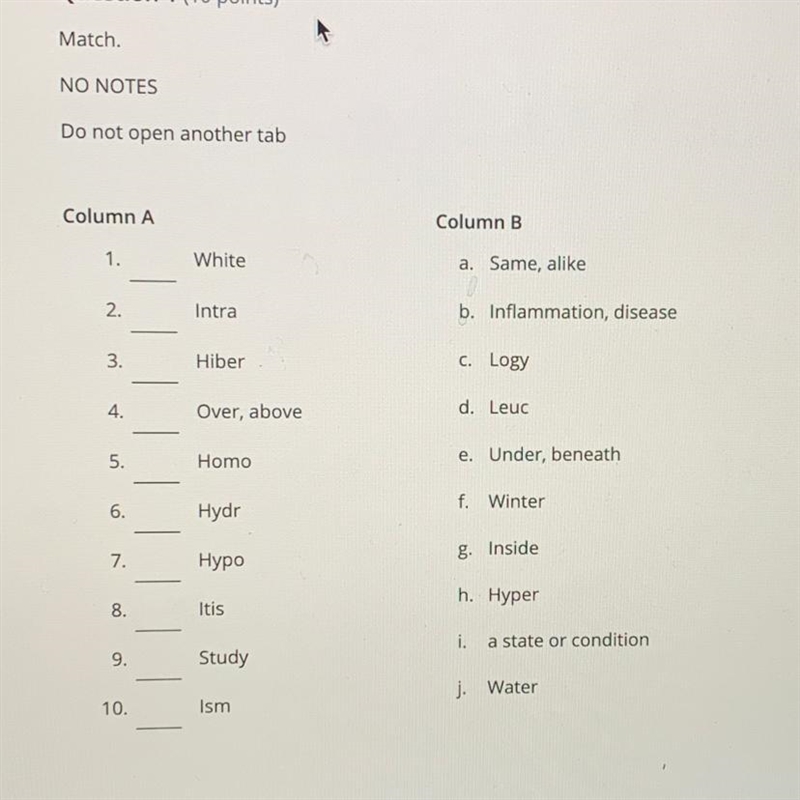 PLEASE PLEASE HELP Match the following-example-1