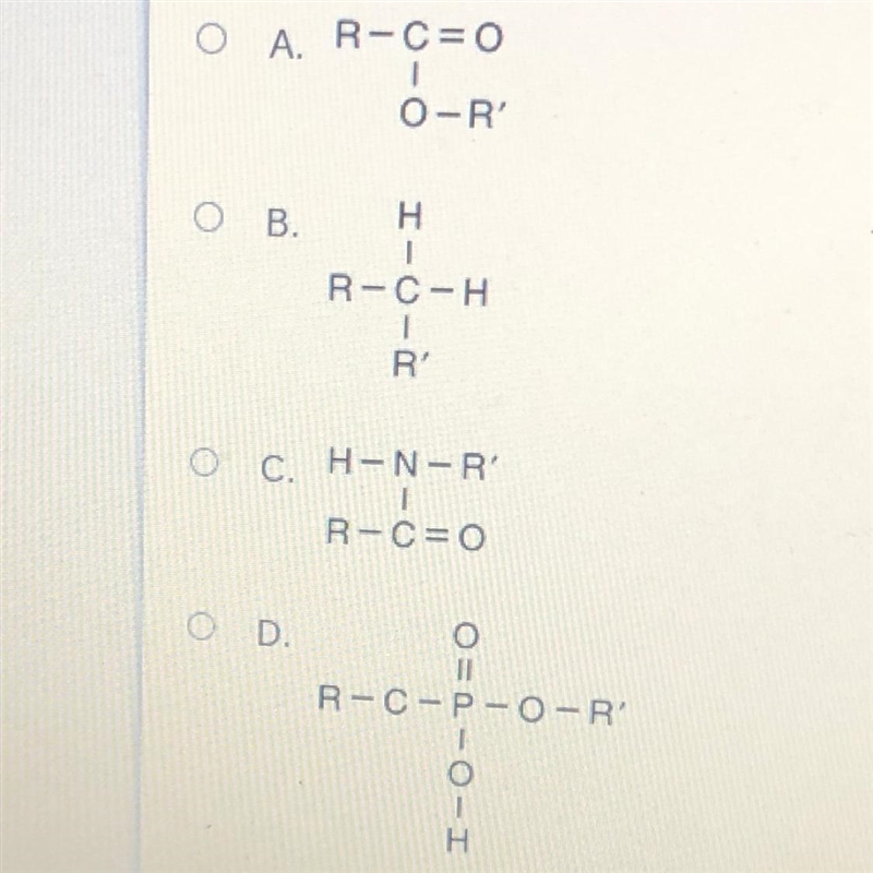 Which represents a peptide bond?-example-1